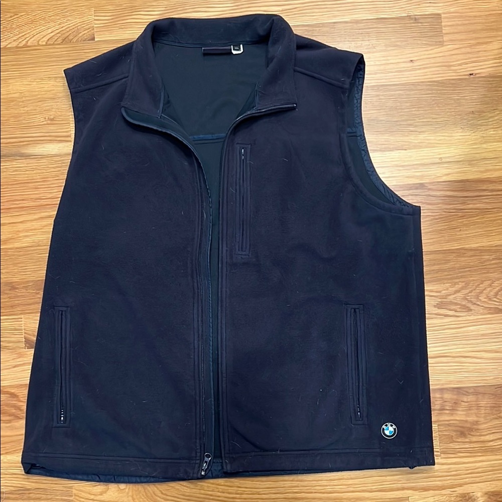 BMW Blue Sporty Fleece Vest with Zipper